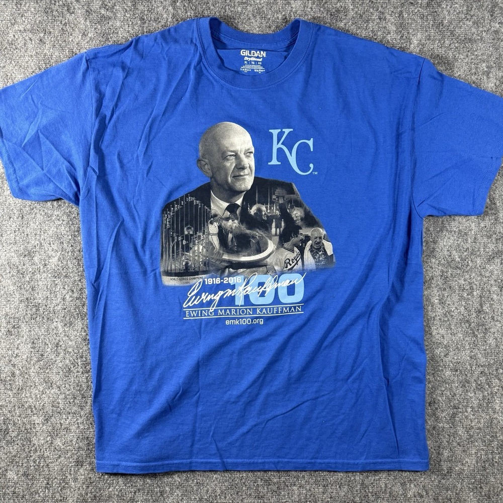 Kansas City Royals Shirt Mens XL Blue MLB Baseball Kauffman Graphic Tee